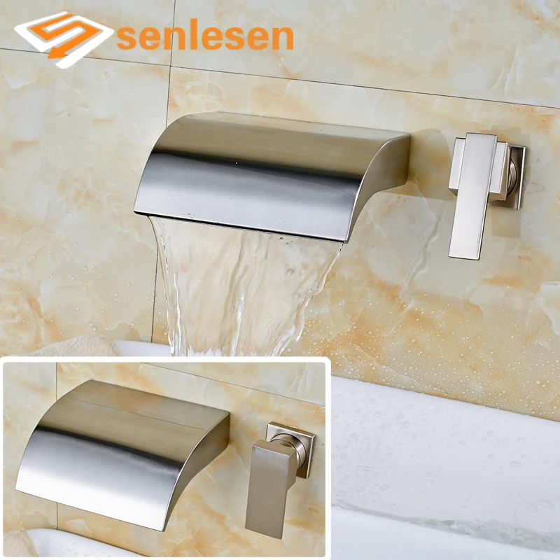 

High-end Best Quality Nickel Brushed Wall Mounted Waterfall Basin Sink Mixer Faucet