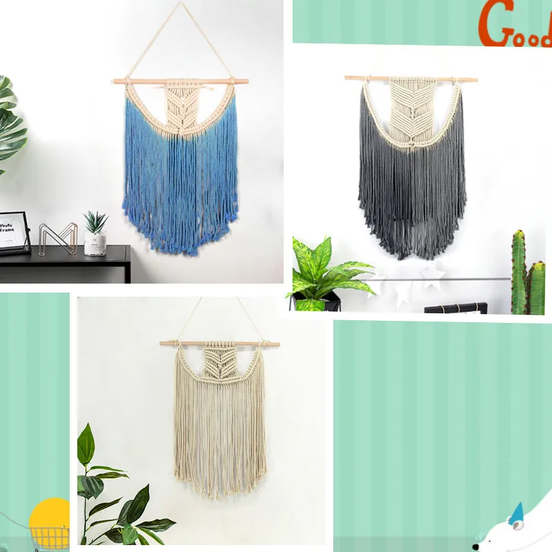 

Tassel 3 Color Wedding Ceremony Macrame Handmade Wall Hanging Tapestry Cotton Cord art Tapestry Beige Woven Wall Tapestry