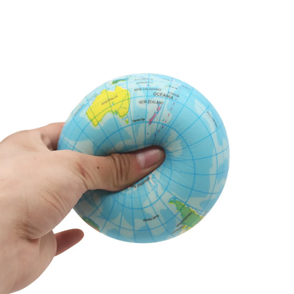 76 мм Мягкое снятие стресса карта мира пена мяч атлас Глобус Пальма планета земной шар приседать антистрессовые игрушки для детей Juguetes
