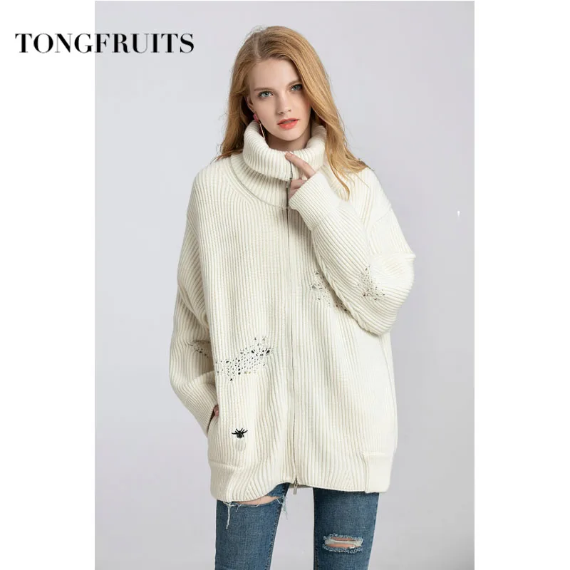 Autumn Winter Women Turn-down Collar Jacket Long Jacket Soild Color Causal Female Coat Outwear Zippers Veste Femme High Quality
