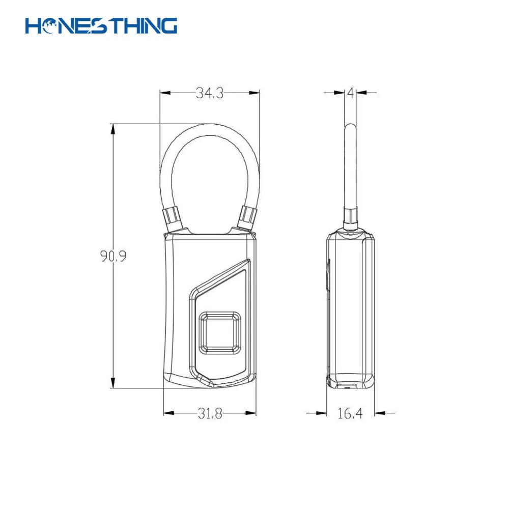 HonesThing Anti-Theft Security Padlock Mini Keyless Fingerprint Lock USB Rechargeable IP66 Waterproof Door Luggage Case Lock  8