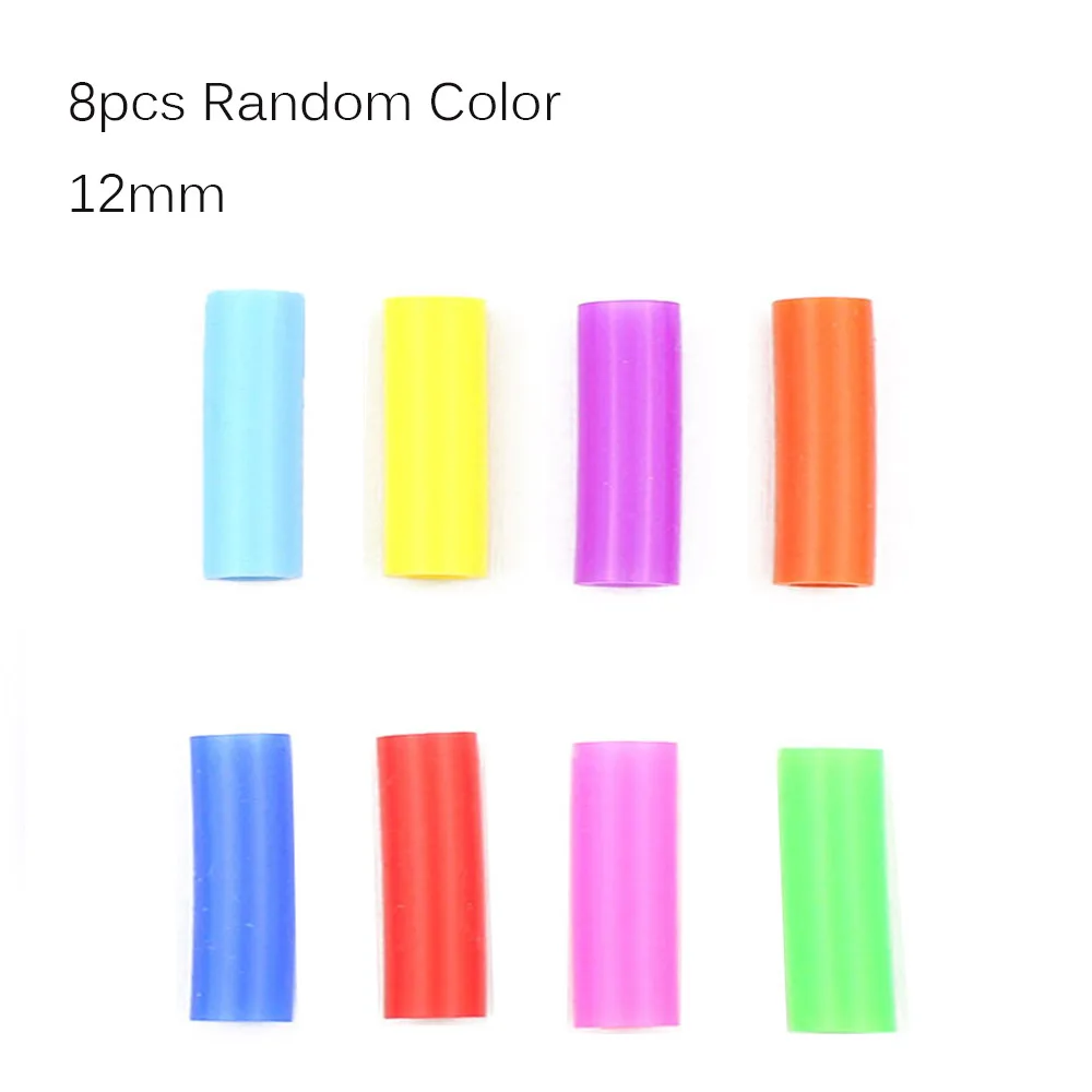 5pcs Reusable 304 Stainless Steel Rainbow Straw Metal Smoothies Drinking Straight Straws Silicone Cover with Brush Bag Wholesale - Цвет: 8pcs 12mm Cover