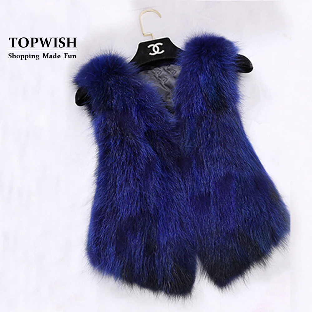 Женский жилет из натурального лисьего меха без рукавов TFP819|fox fur vest|natural fox vestreal |