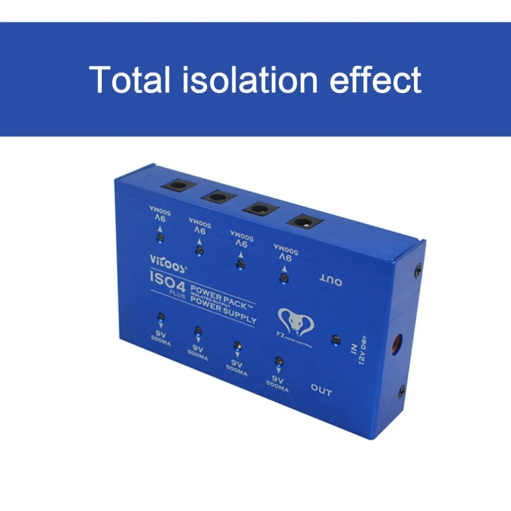 

ISO4PLUS Compact Guitar Effects Power Supply Pack Station 8 Isolated DC 9V Outputs Max 500mA Guitar Accessories US specification