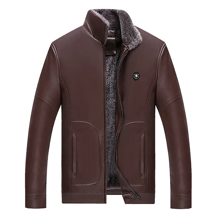Новые брендовые кожаные куртки мужские Jaqueta De Couro Masculina мужские флисовые Теплые Зимние Куртки из искусственной кожи и пальто