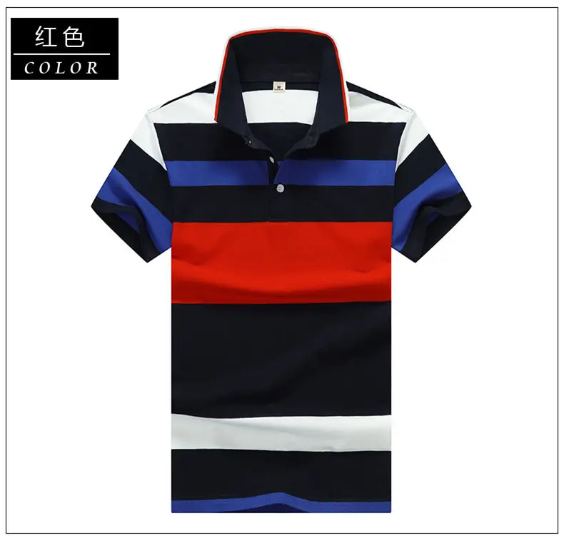 Basic Striped Polo Men Summer Short Sleeve Cotton Breathable Men Polos Male Quality Chinese Brand Clothing Fast Dry Top Tees 4XL 6