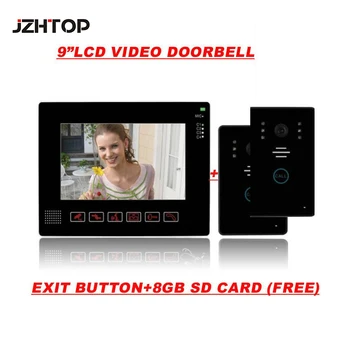 

Two To Two Video Door Phone Doorbell Intercom System 2*9inch Monitor +2*Night Vision HD Camera Real-time View Access Control