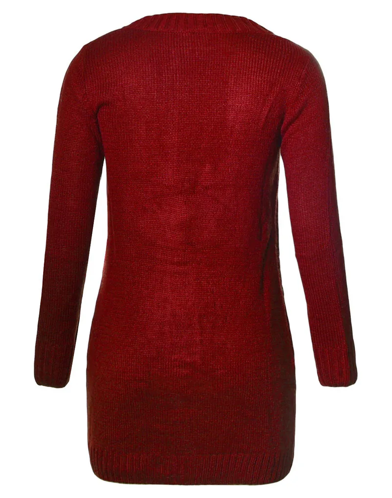 Burgundy-Front-Pocket-and-Buttons-Closure-Cardigan-LC27837-3-3