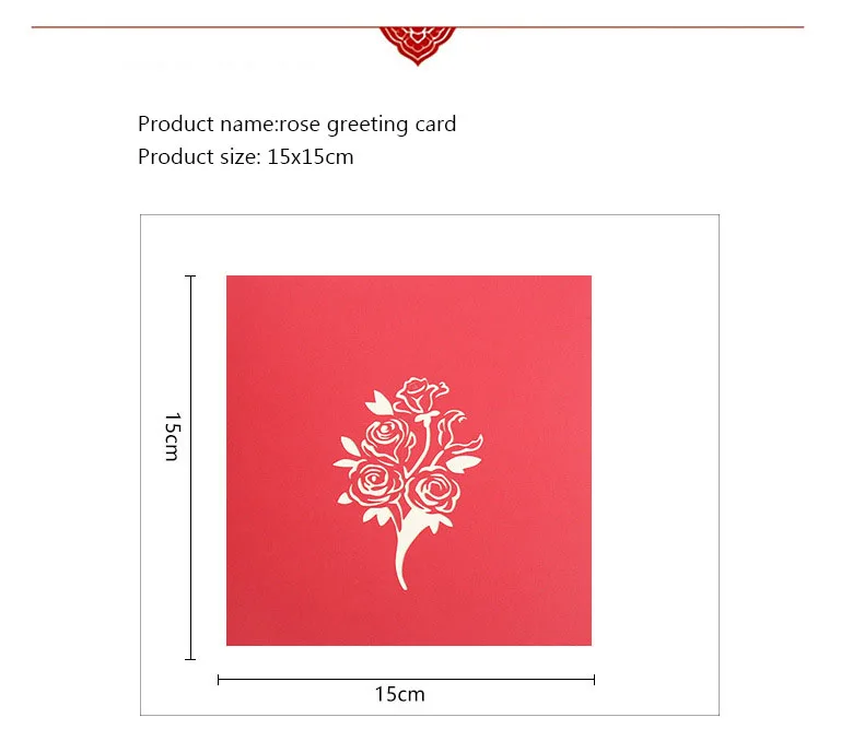 FANLUS Red Rose Bouquet 3D Pop Up Greeting Card for All Occasions Date Night, Wedding Gift Folds Flat, Perfect for Mailing (2)