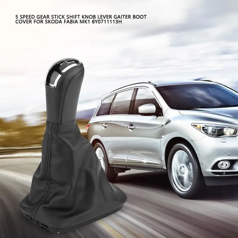 

5 Speed Gear Stick Shift Knob Lever Gaiter Boot Cover for Skoda Fabia MK1 6Y0711113H
