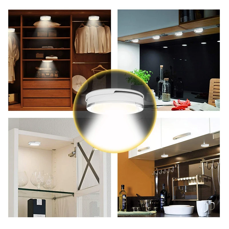 Led Puck Light, Led Lights Battery Operated With Remote Control, Wireless Soft Lighting, Under Cabinet Lighting For Kitchen, T