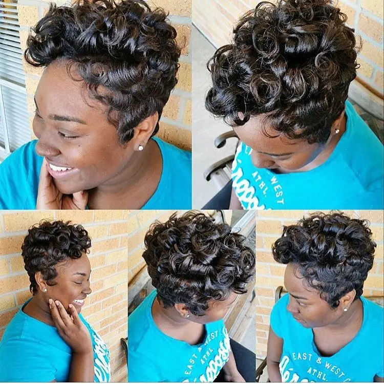 Perruque short curly synthetic hair  wigs Fashion curly 