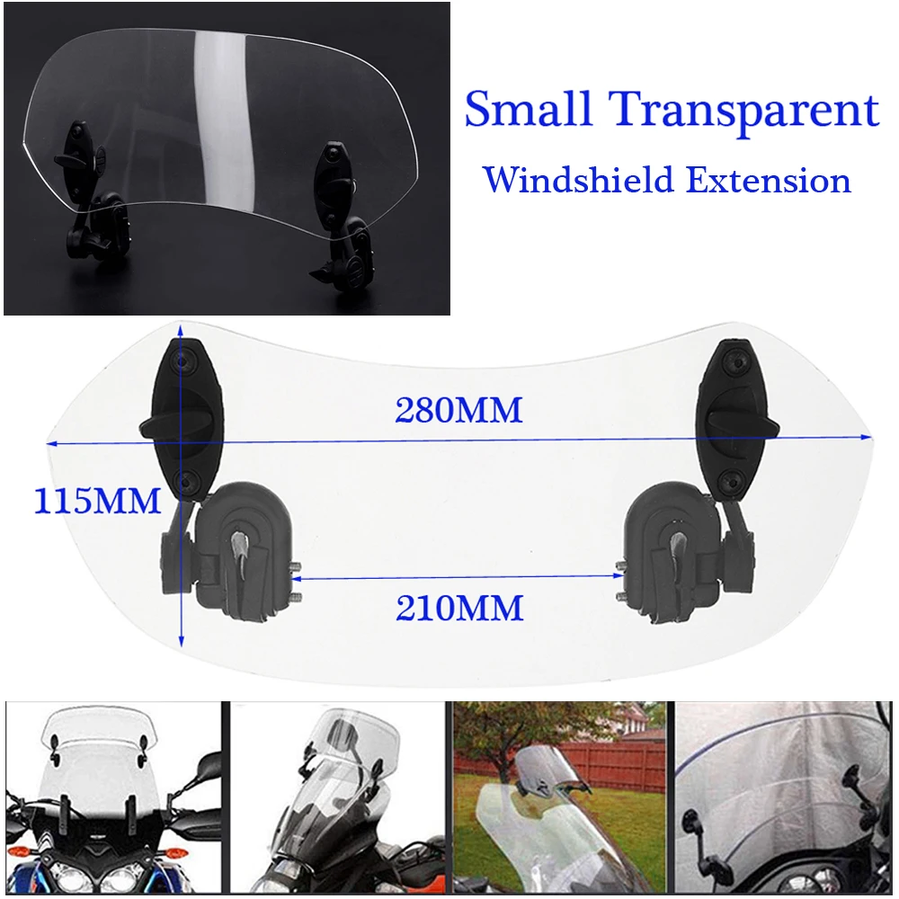 

Clip On Windshield Extension Spoiler Wind Deflector Accessories For Motorbike
