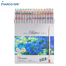 Marcos raffine lápis de cor não-tóxico, lápis de cor profissional 24/36/48/72 cores lápis para material escolar atacado