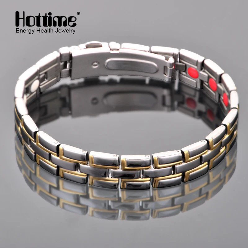 Hottime Новая мода Для мужчин Jewelry Мощность Магнитная Титан браслет Исцеление мужской браслет через Aliexpress Стандартный