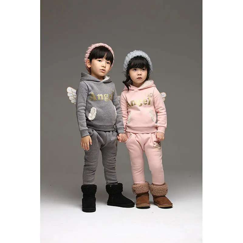 Goede V TREE Kinderen Kleding Set Fleece Sport Pak Voor Jongen Winter Peuter Kostuums Voor Meisjes Vleugels Kinderen Trainingspak Baby School Kostuum