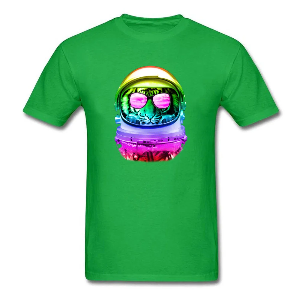 Custom Cool Space Tiger T-Shirt 2018 New Summer/Autumn Short Sleeve O-Neck Tops Tees Pure Cotton Man Street T-shirts Cool Space Tiger green