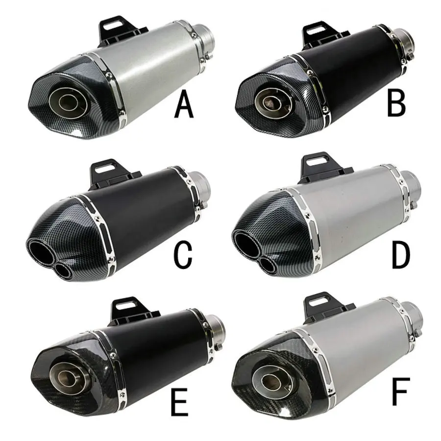 Silencieux motos Tuyau D'échappement 51mm Double Sortie Silencieux Escape Moto Avec CBR250R R3 R25 R6 MT07 Pour GSXR 600 Z800 Moto Pot échappement (Couleur