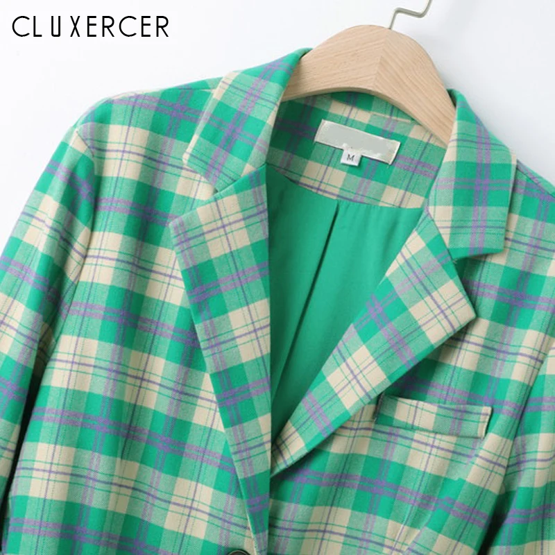 2019 New Spring Autumn Elegant Green Plaid Long blazer Jacket Women Vintage Long Sleeve With Sashes Female Casual Outerwear Tops 2019 New Spring Autumn Elegant Green Plaid Long blazer Jacket Women Vintage Long Sleeve With Sashes Female Casual Outerwear Tops