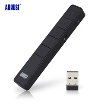 August LP310 Air Mouse and Wireless Presenter with Laser Pointer 2.4GHz RF Remote Control Laser Pen for PowerPoint Presentation