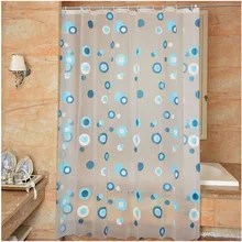 New Bathroom Shower Curtain Blue Circle Pattern PEVA Toilet Partition Curtain Waterproof Mouldproof Thickening waterproof mouldproof beach print shower curtain