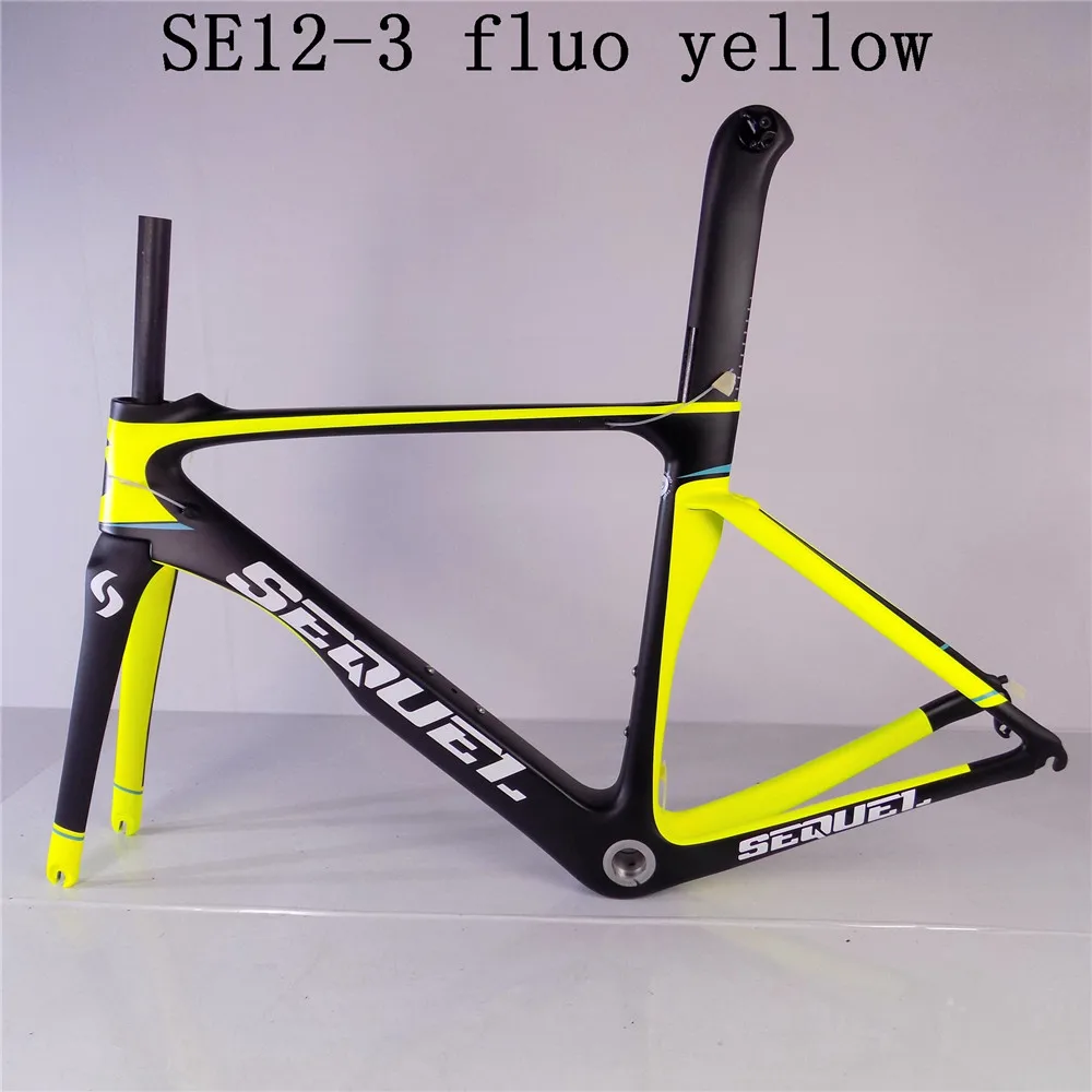 

Seuqel bike fluo yellow carbon road bike frame T1000 frame carbon bicycle frameset for heathy life