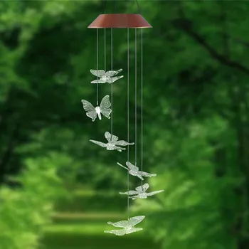 

2020 New Arrivals LED Solar Powered Butterfly Wind Chimes Light Home Garden Hanging Lamp Decor Dropshipping Best Selling