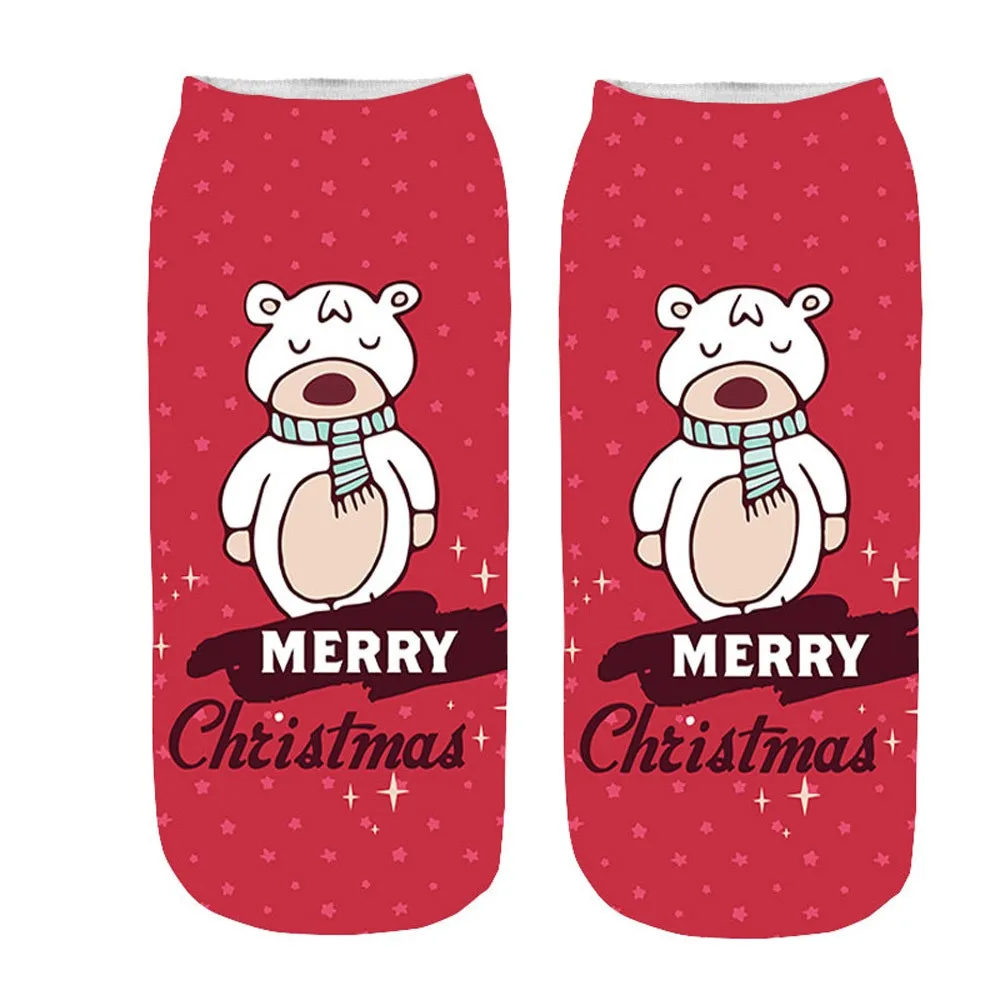 Высокое качество Для женщин носки 3D мультфильм забавные рождественские носки сумасшедший симпатичные удивительная новинка печати