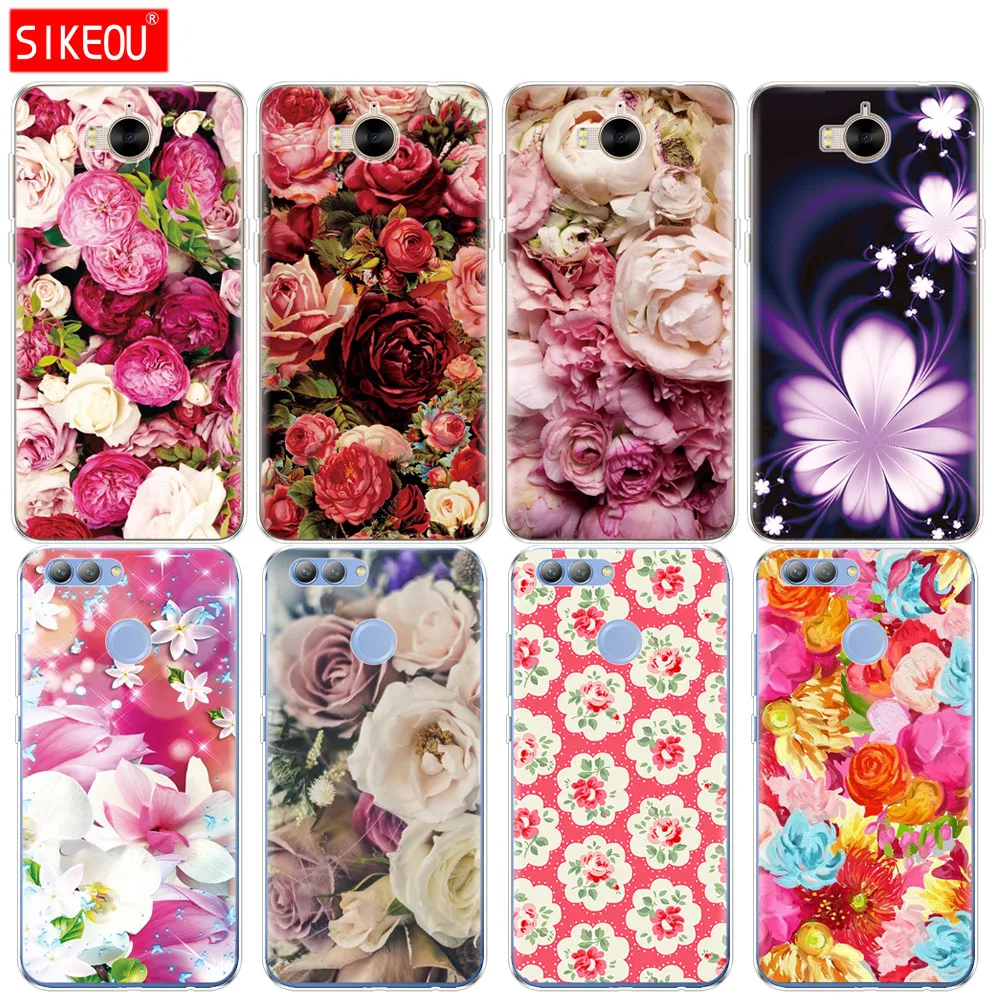 Силиконовый чехол для телефона huawei Y3 Y6 Y5 2 II 2017 nova 2s LITE plus Pretty Peony Rose flower Бамперы 