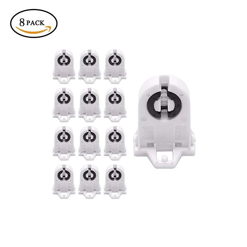 

Screw Type T8 Lamp Holder 8 Pack Non-shunted Light Socket For LED Fluorescent Tube Replacements