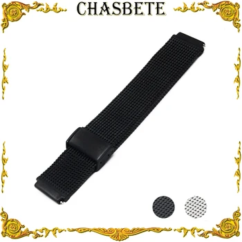 

22mm Stainless Steel Watch Band for Pebble Time / Steel Men Women Quick Release Metal Strap Wrist Loop Belt Bracelet Black + Pin