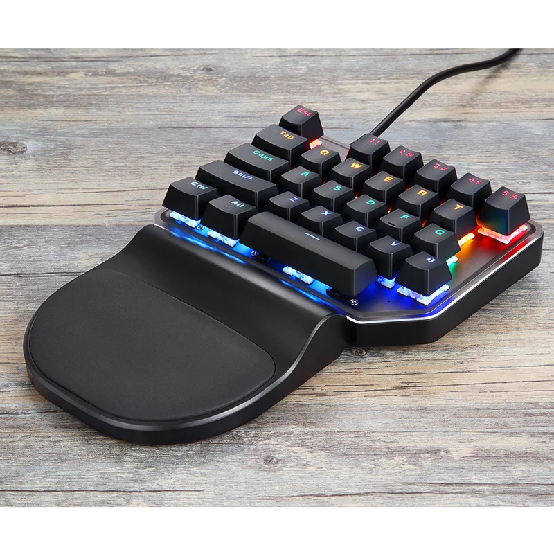 Motospeed K27 V30 Single Hand Mechanical Computer PC PUBG Gaming Keyboard 27 key Wired USB 9 LED Ba