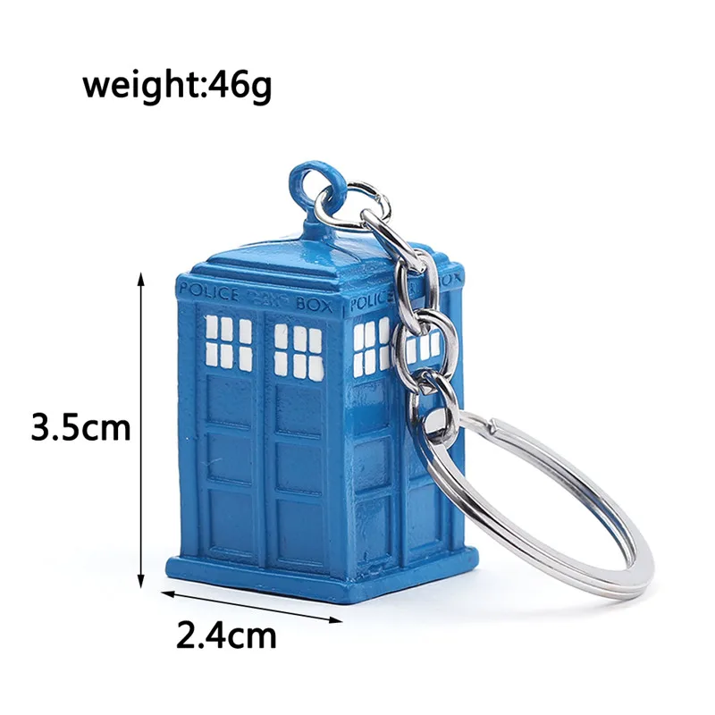 Oficial Doctor Who Tardis Policía Azul Caja Metal Llavero Nuevo