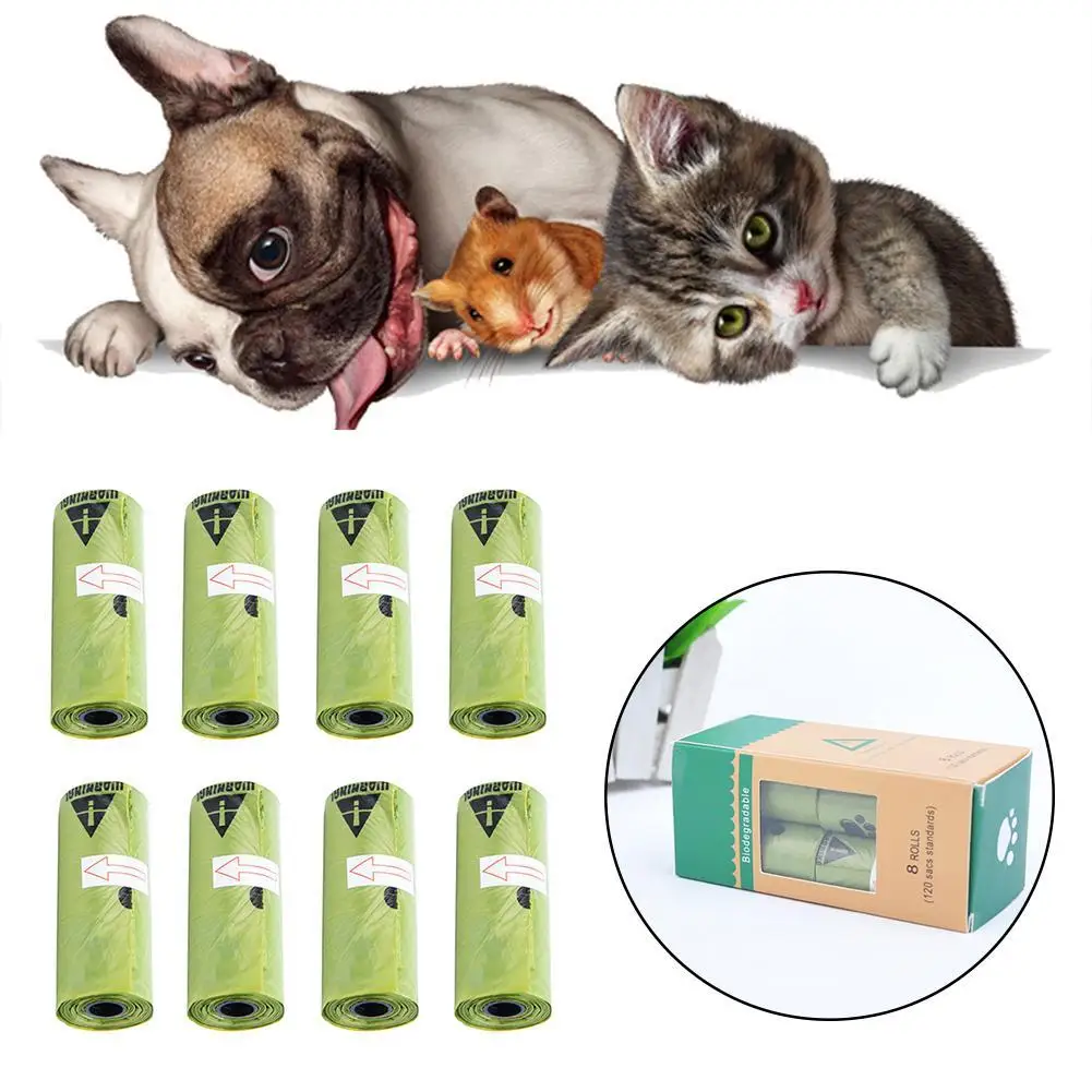 

15PCS/Roll Pet Supply Printing Cat Dog Poop Bags Outdoor Home Clean Refill Garbage Bag