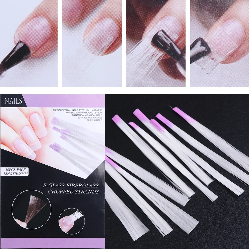 10 шт./компл. из стекловолокна для наращивание ногтей Nail Art Fibernails Акриловые Советы