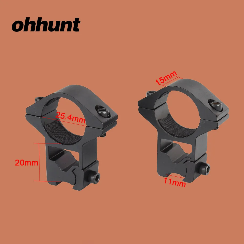 

ohhunt Hunting 25.4mm 1" 2PCS High Profile Dovetail Rings 11mm Rail Scope Mount for Tactical Riflescope Hunting Riflescope