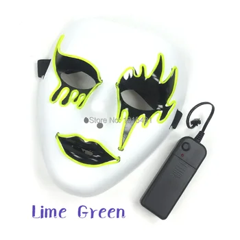 

10 Colors Popular Led Strip Neon Death Grimace Mask Nighttime Fashion Show Decor EL Wire Rave Glow Mask Music Festival Supplies