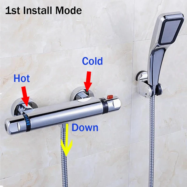 Thermostatic Mixer Shower Faucets Stainless Steel Thermostatic Mixing