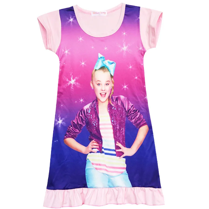 Г., Детская Пижама Jojo siwa для девочек, платье-ночнушка одежда для сна с героями мультфильмов ночная рубашка с принтом, пижама, милая Пижама принцессы, платье
