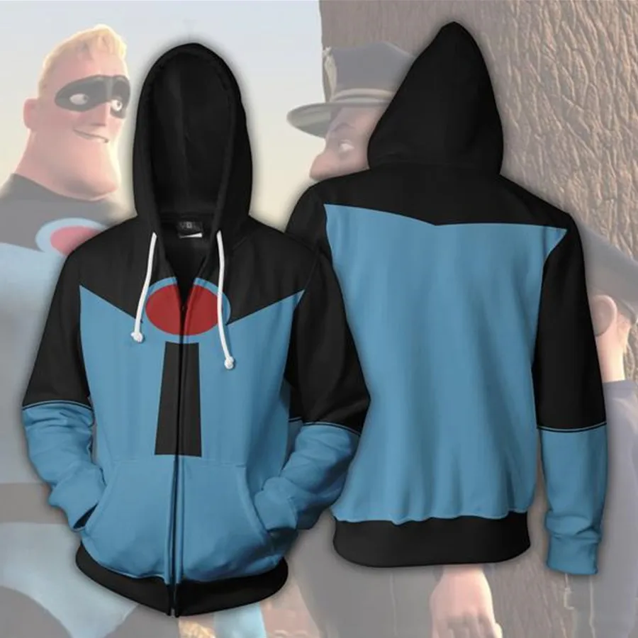 

Movie The Incredibles 2 Mr Incredible Bob Parr Sweatshirts Hoodie Cosplay Costume Anime Men Women