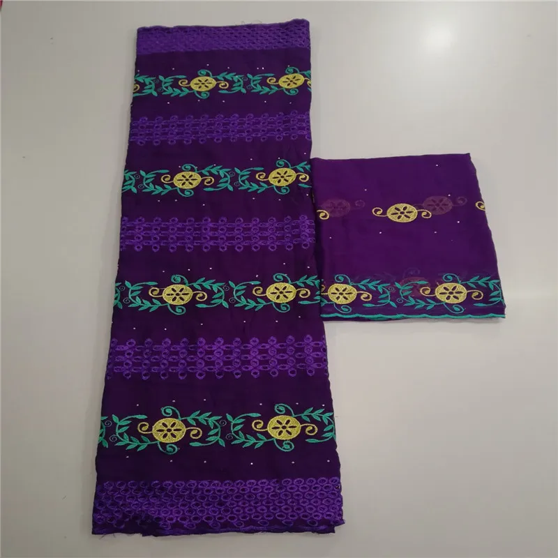 

Pretty Embroidery Cotton lace fabric 2019african dry lace with chiffon blouse high quality swiss voile lace 5+2yards/lot YC94-2