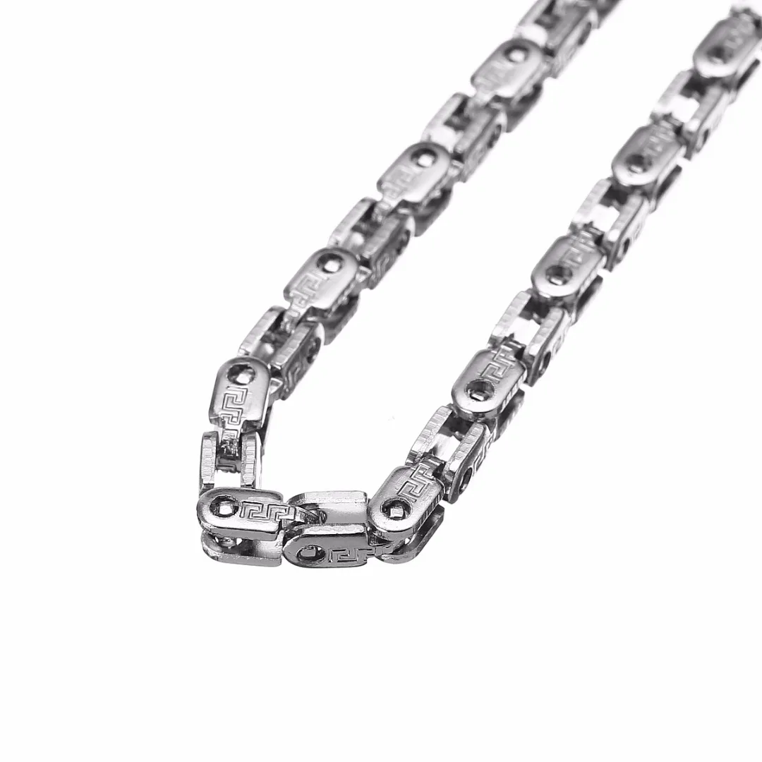 Punk Men Bicycle Bike Chain Necklace Shellhard Vintage Stainless Steel Silver Plated Necklaces Chains For Women Jewelry