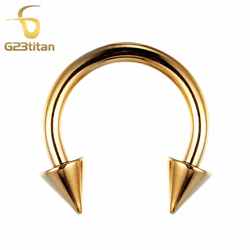 G23titan Gold Color Nipples Piercing Rings Shape Style 16 Gauge G23