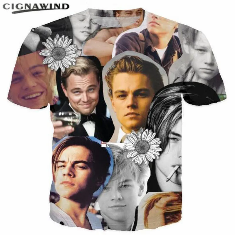 PLstar-Cosmos-Titanic-The-many-faces-of-Leonardo-DiCaprio-T-Shirt-Women-Men-Harajuku-3D-print