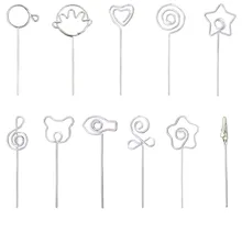 Лот 50 шт DIY ремесло Металл " проволока памятная фотография клип держатель, глина и торт аксессуары, антикоррозийное блестящее хромированное покрытие, длина 10,2 см