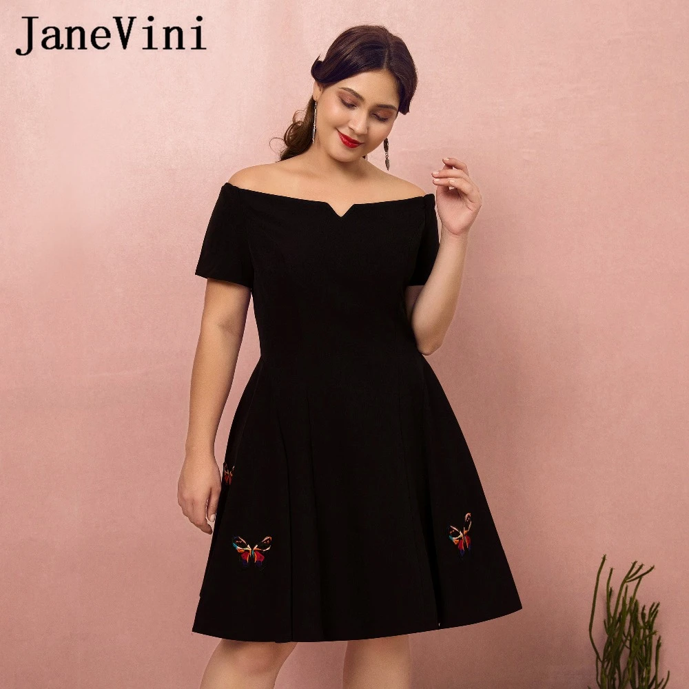 black knee length dress plus size