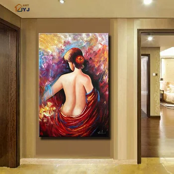 

Textured Sexy Nude Flamingo Dancer Pic Wall Art Canvas Gift Hand Painted Modern Abstract Oil Painting on Canvas No Frame SL076