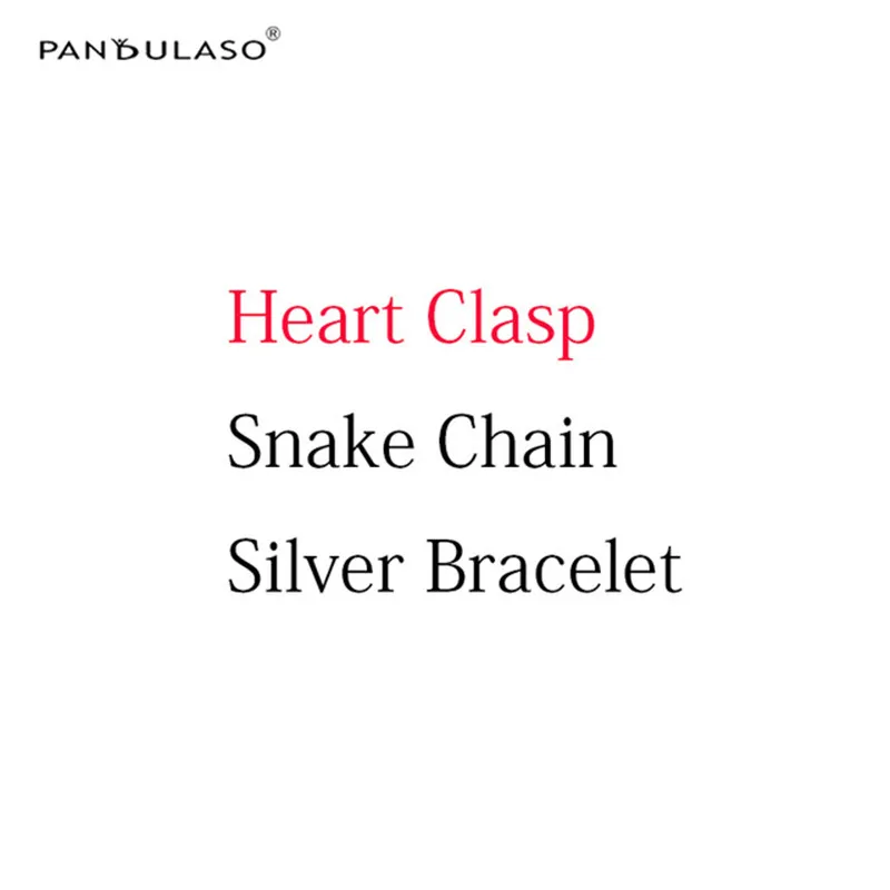 

Pandulaso Charms Bracelets with Heart Clasp for Women Original Silver 925 Bracelets Snake Chain DIY Jewelry