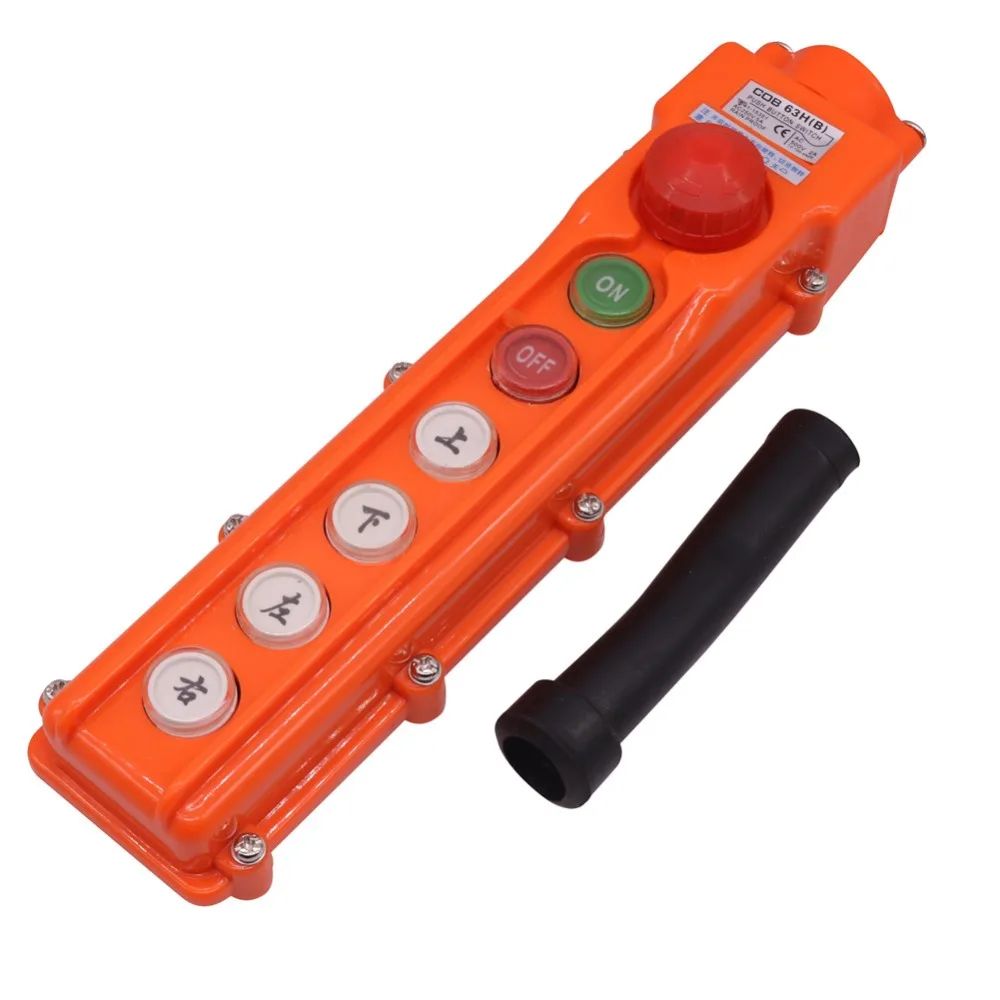 

1 pcs Open Type 285*61*52mm Crane Button Switch Travel Hoist Button Wwitch COB-63HB Waterproof Type Electrical Switch