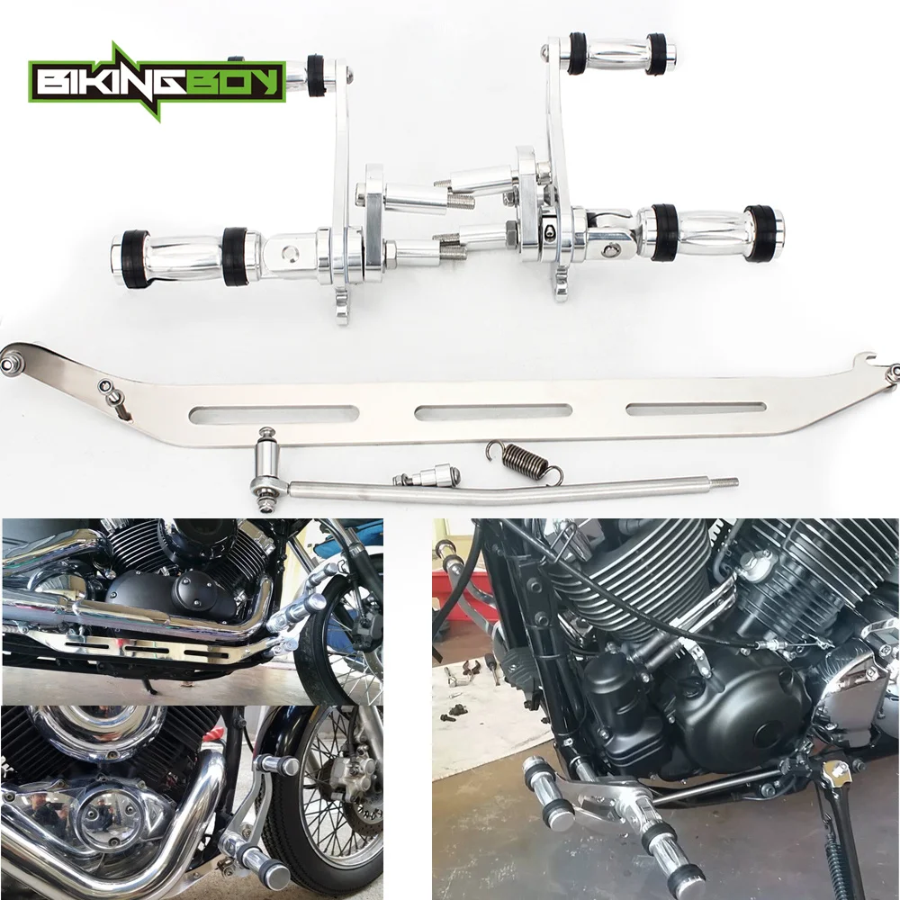 Переднее управление BIKINGBOY подножки наборы задних подножек для YAMAHA XVS650 V STAR 1998 2017 16